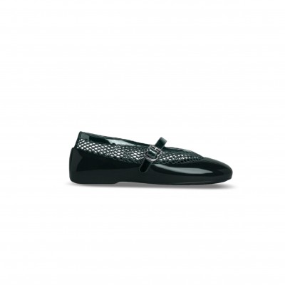 ALAIA LEATHER FLAT CASUAL SHOES BLACK AA3A029TK007